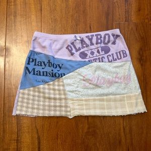 Playboy patchwork mini skirt